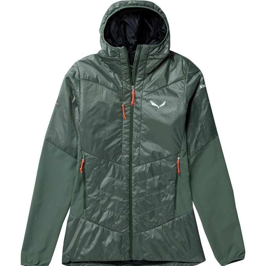 Clothing * | Ortles Hybrid Tirolwool Jacket Women'S Online Store Salewa Duck Green/6080