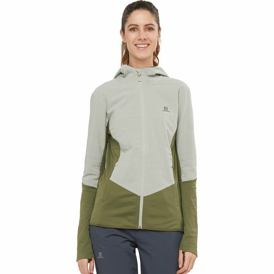 Clothing * | Outline All Season Hybrid Jacket Women'S Premium Salomon Olive Night/Wrought Iron