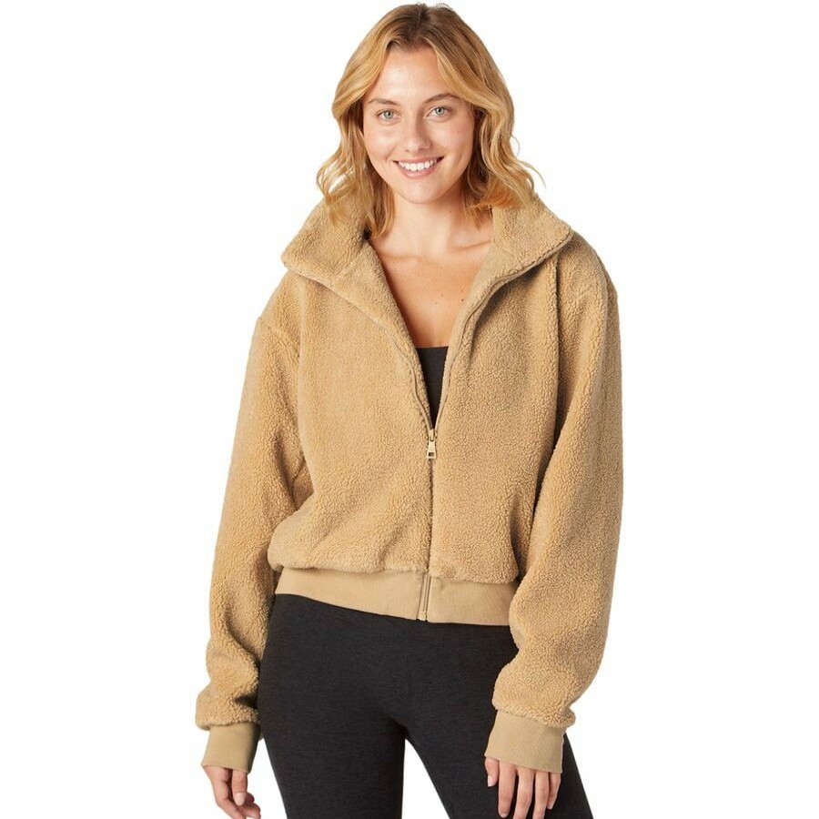 Clothing * | Beyond Yoga Premium Brave The Elements Sherpa Bomber Jacket Women'S Butterscotch