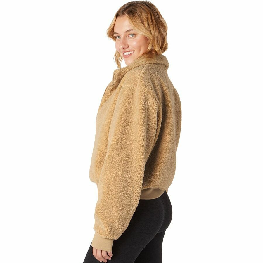 Clothing * | Beyond Yoga Premium Brave The Elements Sherpa Bomber Jacket Women'S Butterscotch