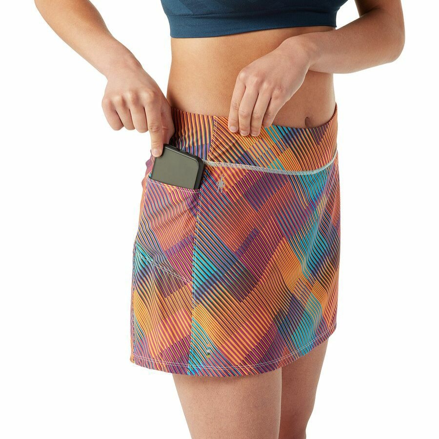 Clothing * | Merino Sport Lined Skirt Women'S High Quality Smartwool Light Mahogany Composite Print