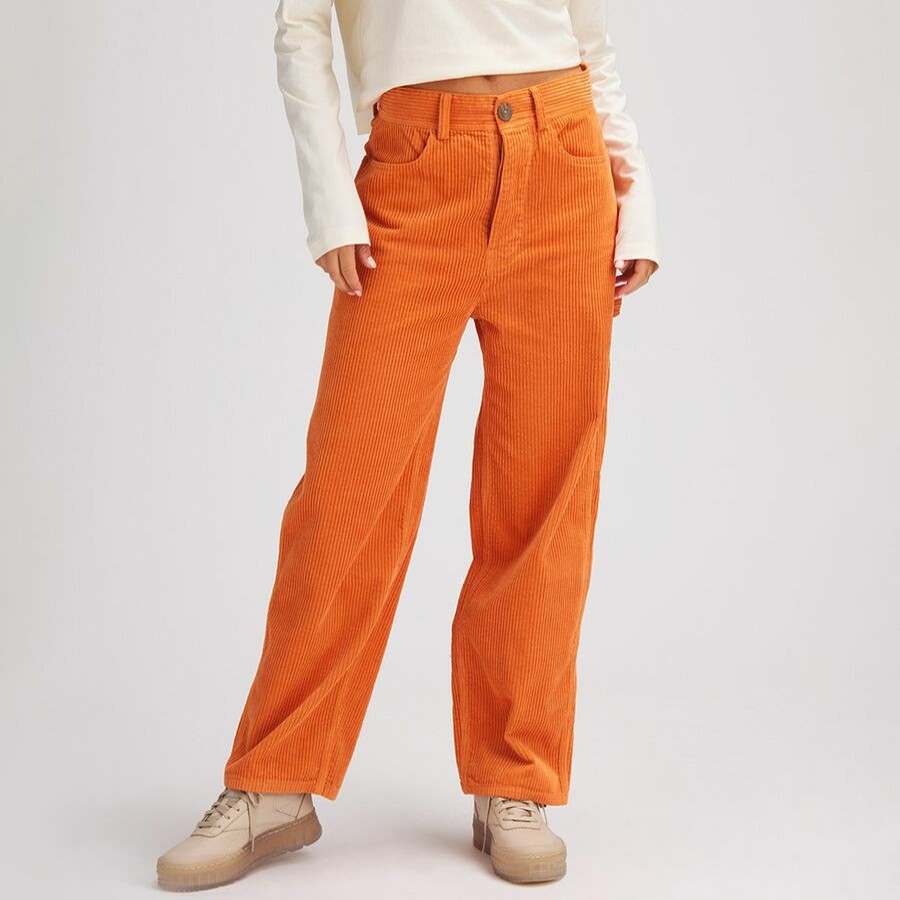 Clothing * | Basin And Range Low Price Corduroy Worker Pant Women'S Apricot Orange