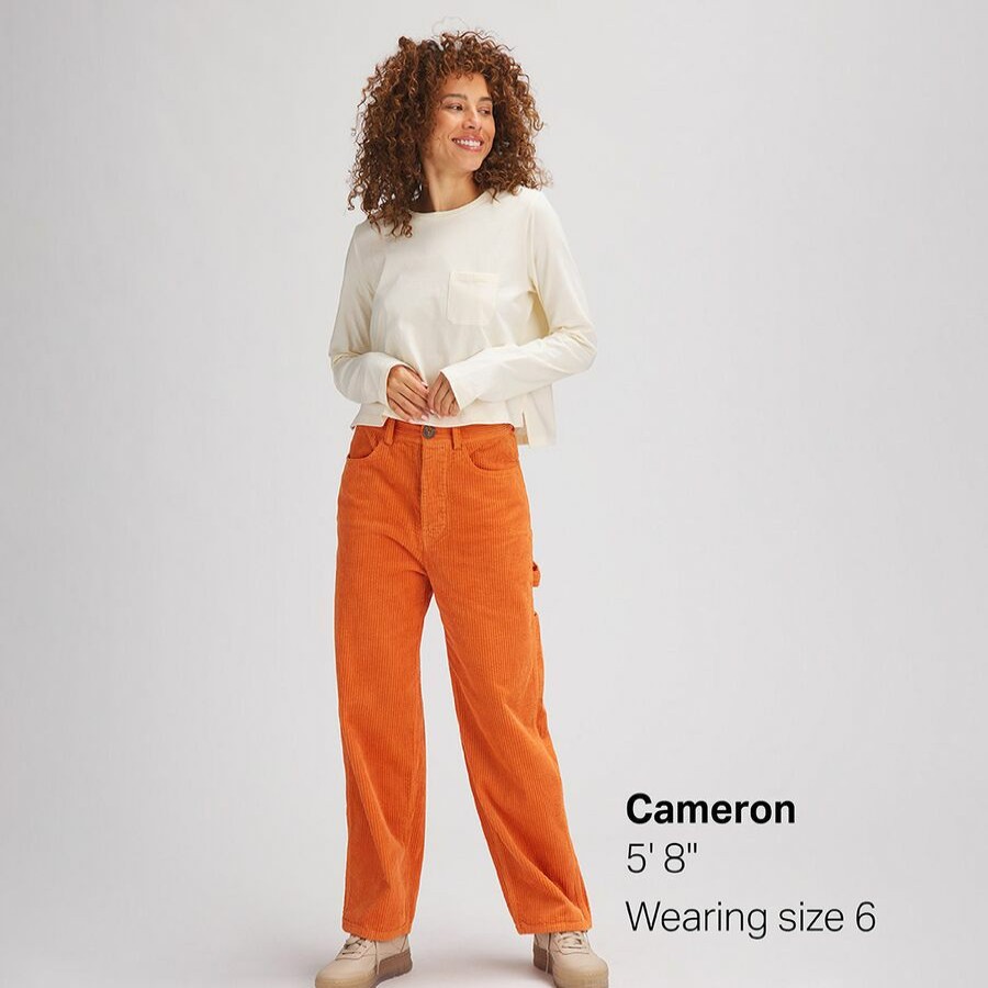 Clothing * | Basin And Range Low Price Corduroy Worker Pant Women'S Apricot Orange