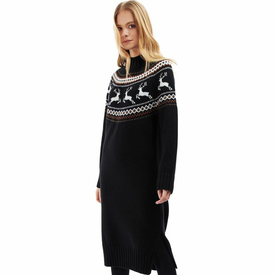 Clothing * | Barbour Outlet Kingsbury Knitted Dress Women'S Black