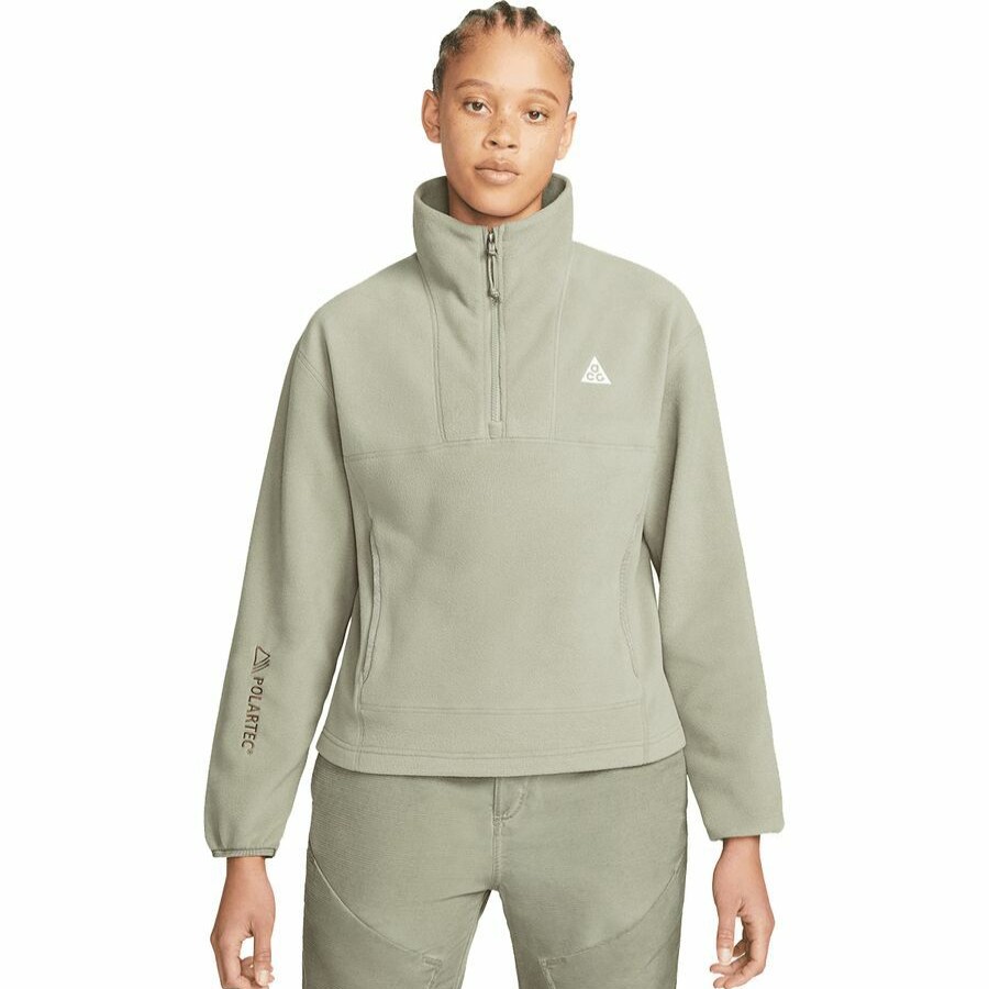 Clothing * | Nike Low Price Acg Therma-Fit Wolf Tree 1/2-Zip Fleece Women'S Light Army/Medium Olive/Summit White