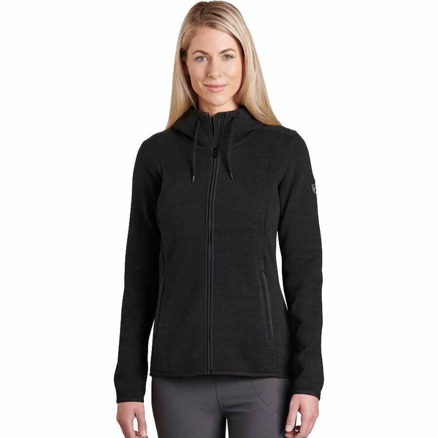 Clothing * | Kuhl Lower Prices Ascendyr Hooded Fleece Jacket Women'S Black