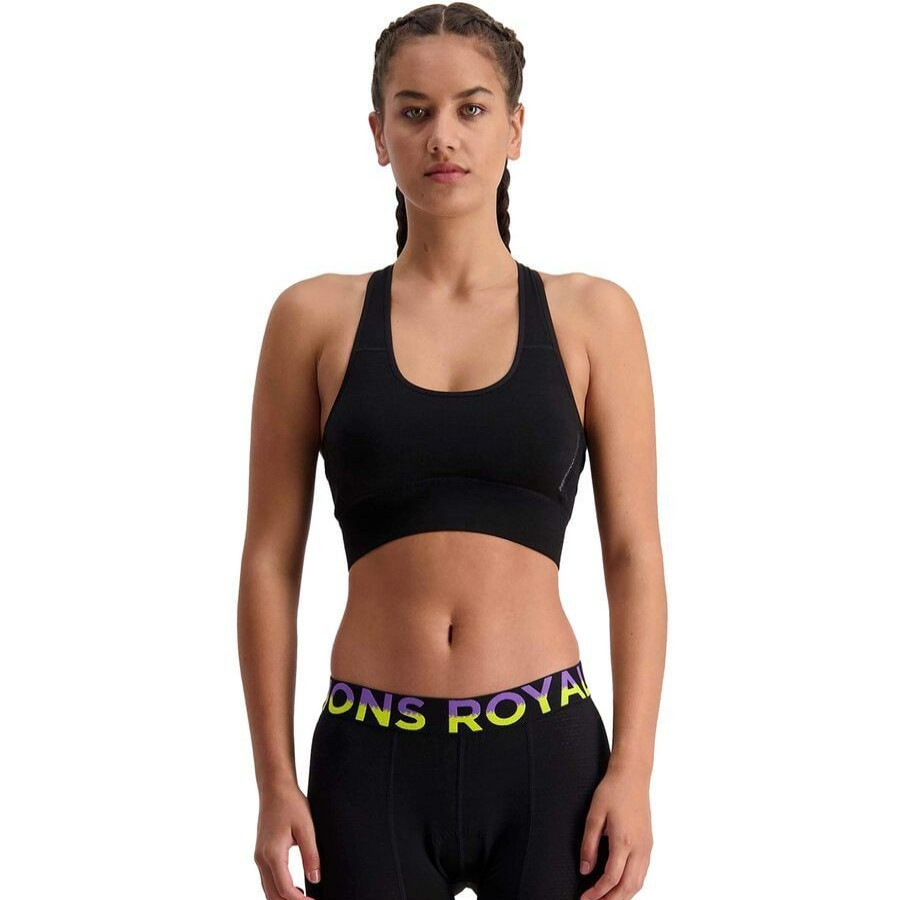 Clothing * | Stratos Shift Bra Women'S Best Price Mons Royale Black