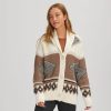 Clothing * | Backcountry Cheaper Cotton Shawl Collar Pattern Cardigan Women'S Neutral Combo