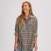 Clothing * | Basin And Range Bargain Sale Long Sleeve Plaid Shirt Women'S