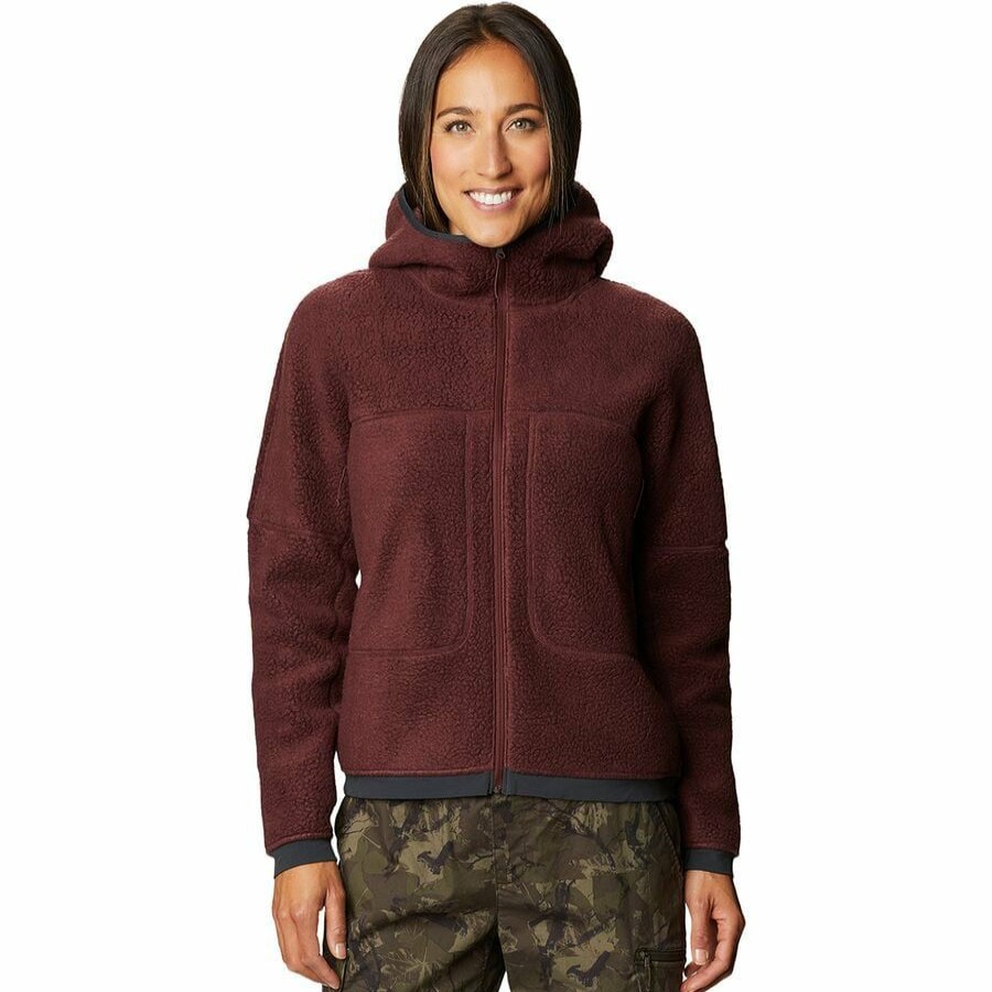 Clothing * | Southpass Fleece Hooded Jacket Women'S Reliable Quality Mountain Hardwear Washed Raisin