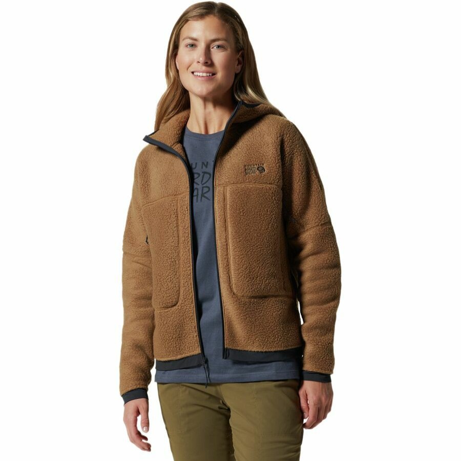 Clothing * | Southpass Fleece Hooded Jacket Women'S Reliable Quality Mountain Hardwear Washed Raisin