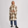 Clothing * | Basin And Range Exquisite Gifts Plaid Poncho Women'S Otter/Pristine