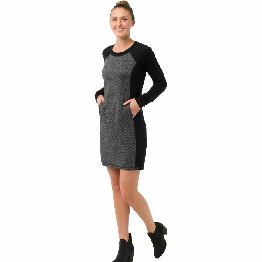 Clothing * | Smartwool Lower Prices Diamond Peak Quilted Dress Women'S Black Heather