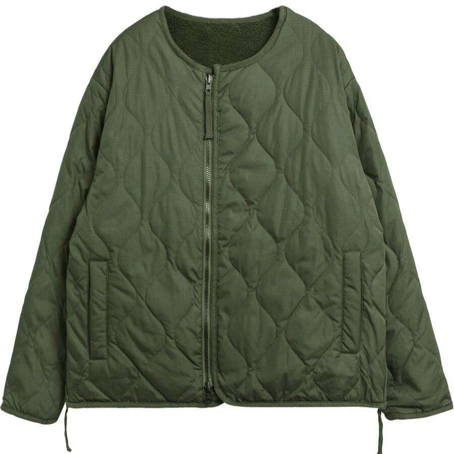 Clothing * | Military Reversible Crew Neck Down Jacket Women'S Special Taion Olive/Olive