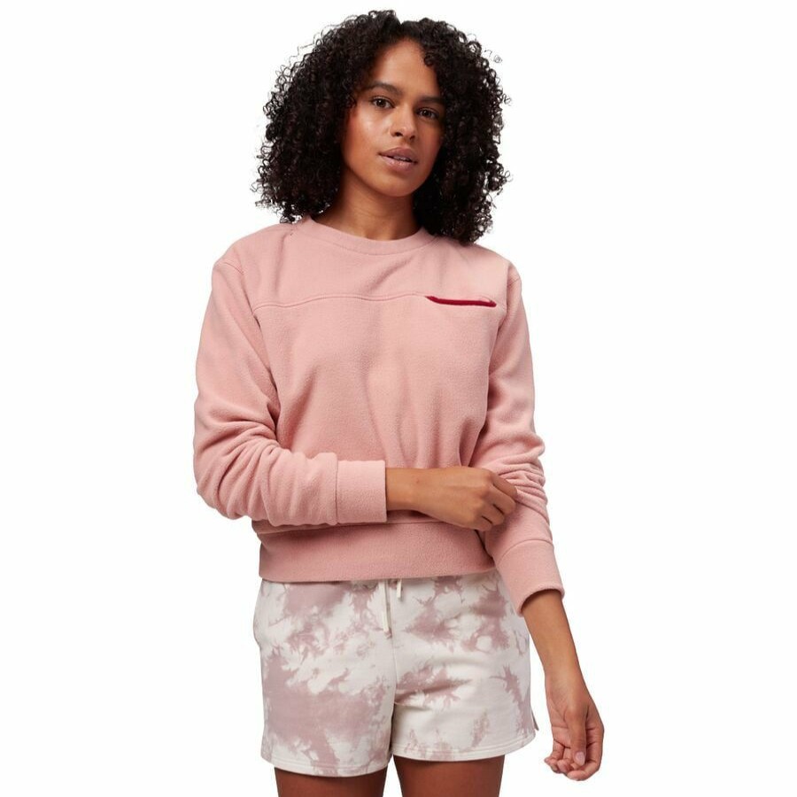 Clothing * | Stoic Opening Sales Fleece Crew Sweatshirt Past Season Women'S Misty Rose