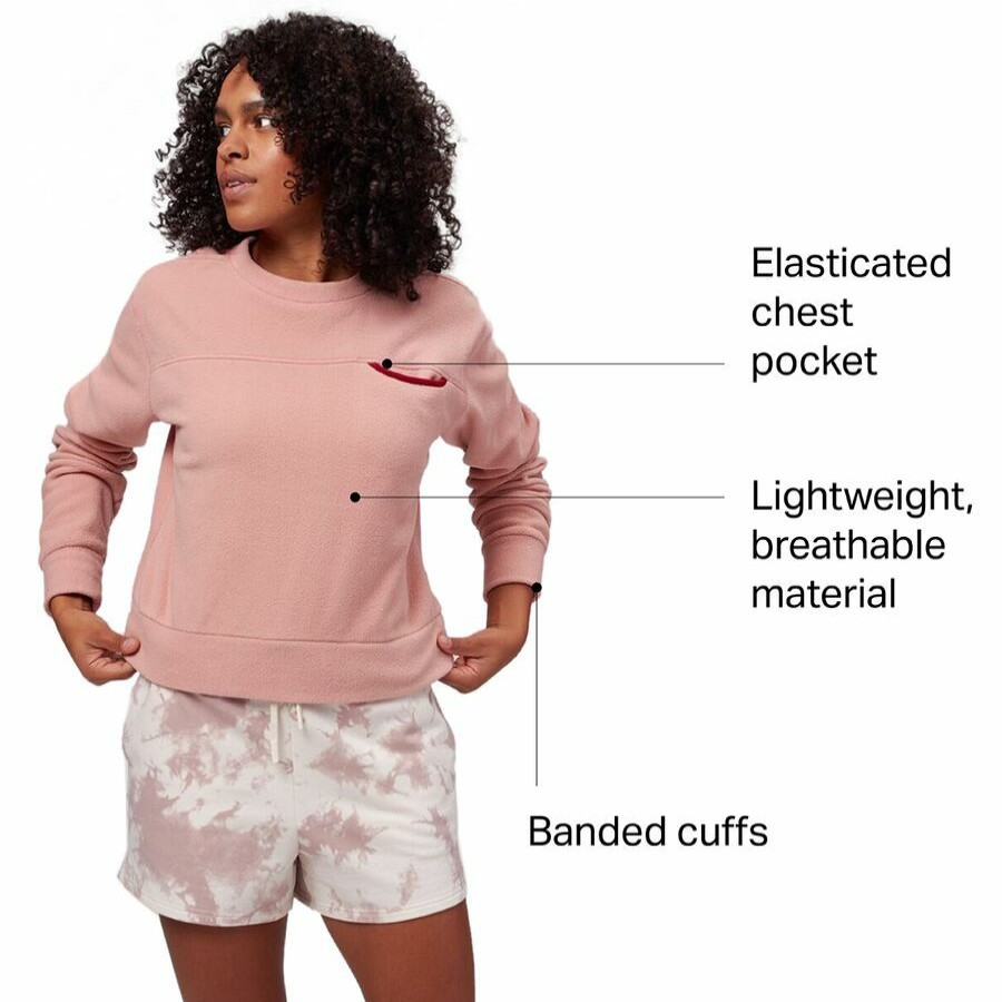 Clothing * | Stoic Opening Sales Fleece Crew Sweatshirt Past Season Women'S Misty Rose