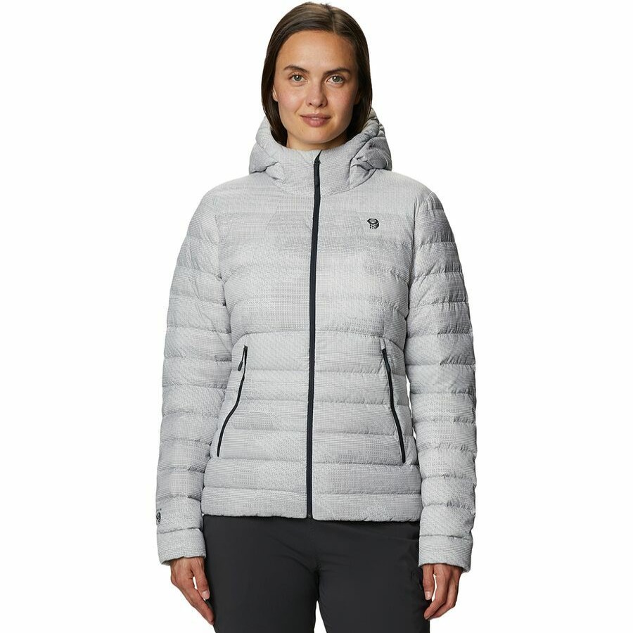 Clothing * | Rhea Ridge Hooded Jacket Women'S Quick Delivery Mountain Hardwear Light Dunes Woven Print