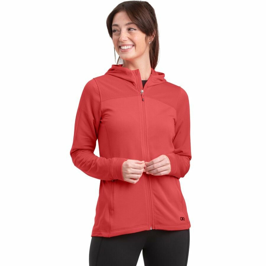 Clothing * | Outdoor Research Bargain Sale Vigor Full Zip Hooded Jacket Women'S Sunset