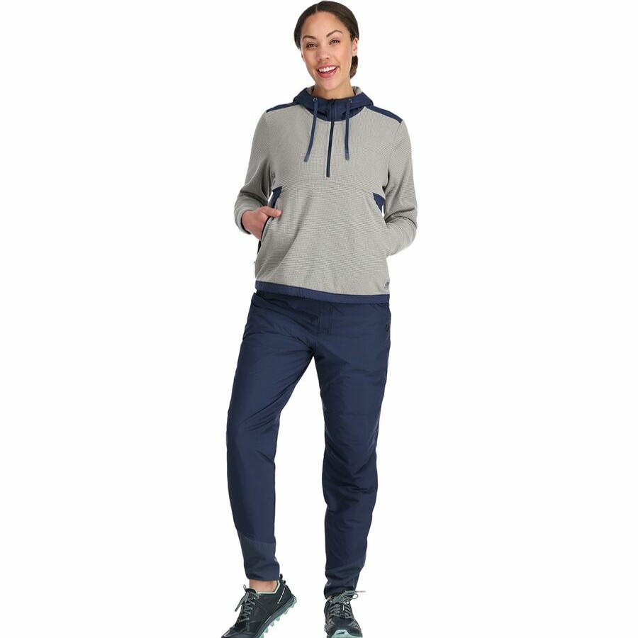 Clothing * | Outdoor Research Exclusive Design Trail Mix Pullover Hoodie Women'S Ash/Naval Blue