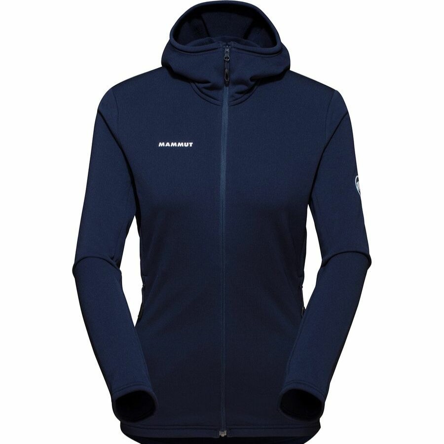 Clothing * | Mammut Flash Sale Aconcagua Light Ml Hooded Jacket Women'S Marine