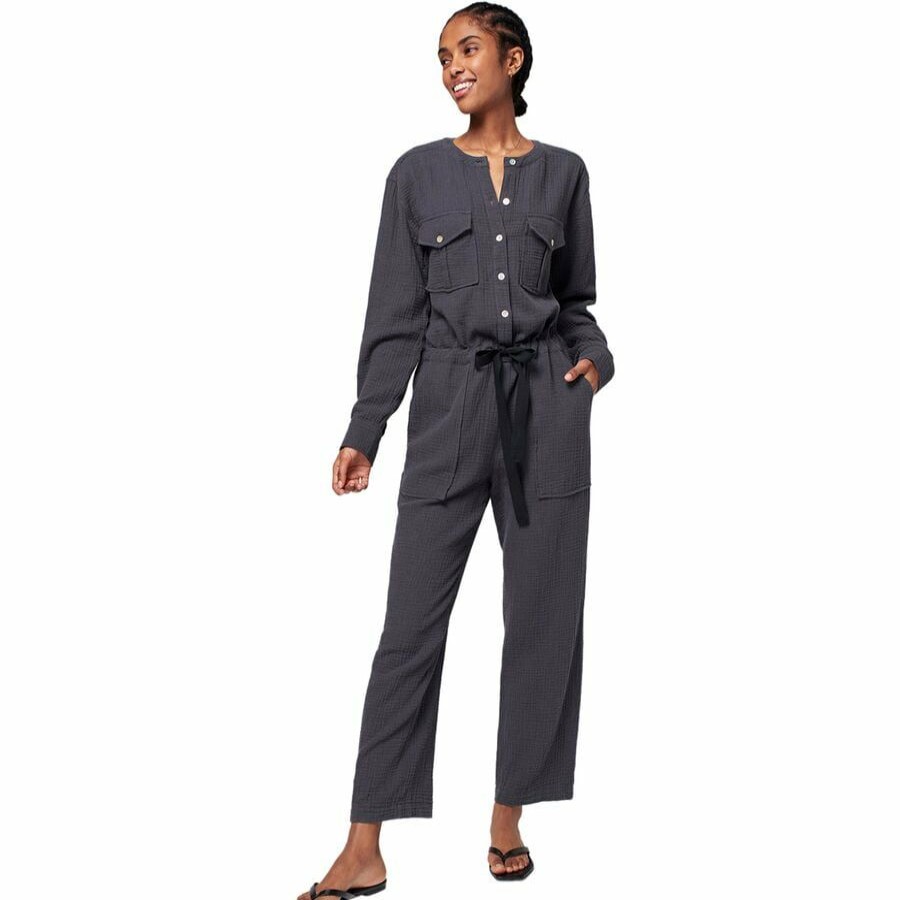 Clothing * | Faherty Discount Sale Dream Cotton Jumpsuit Women'S Washed Black