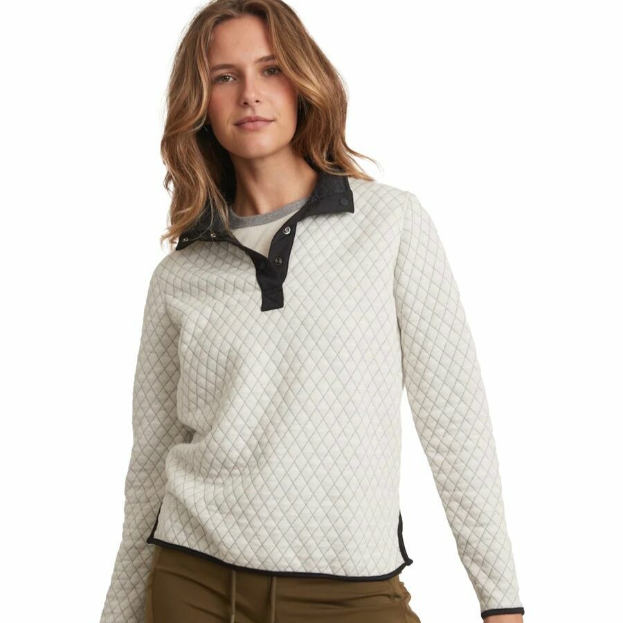 Clothing * | Marine Layer Lower Prices Reversible Lady Corbet Sweatshirt Women'S Black/White