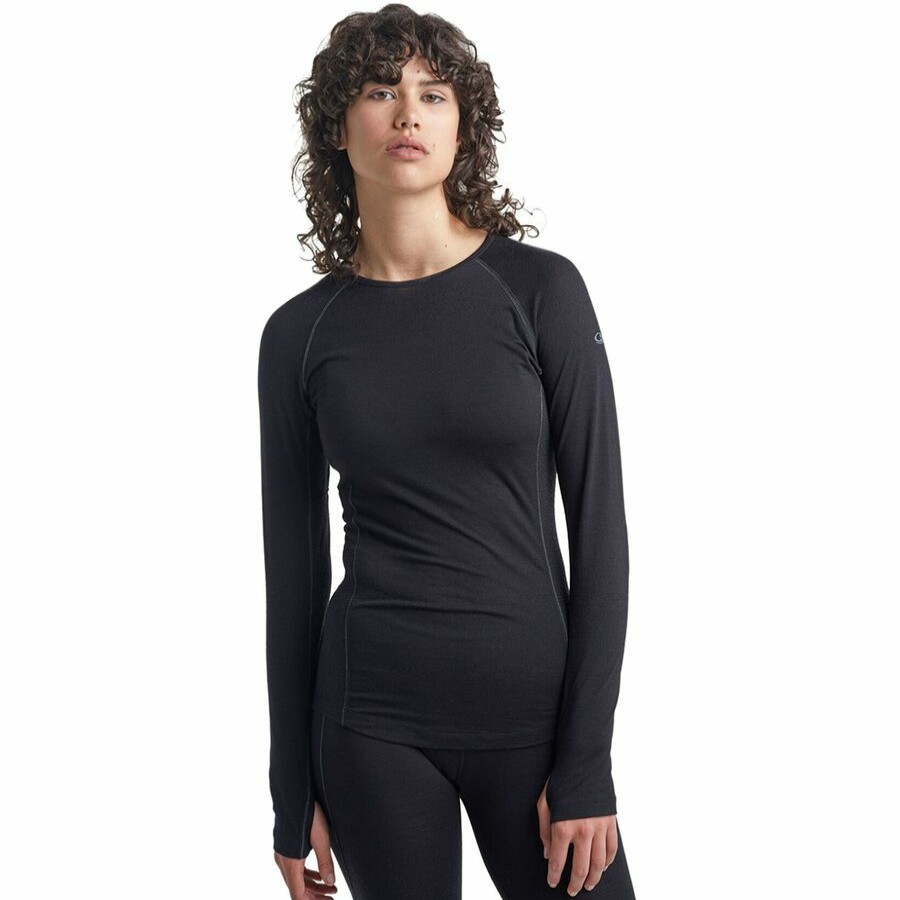 Clothing * | Icebreaker Top Sell 150 Zone Long-Sleeve Crewe Top Women'S Black