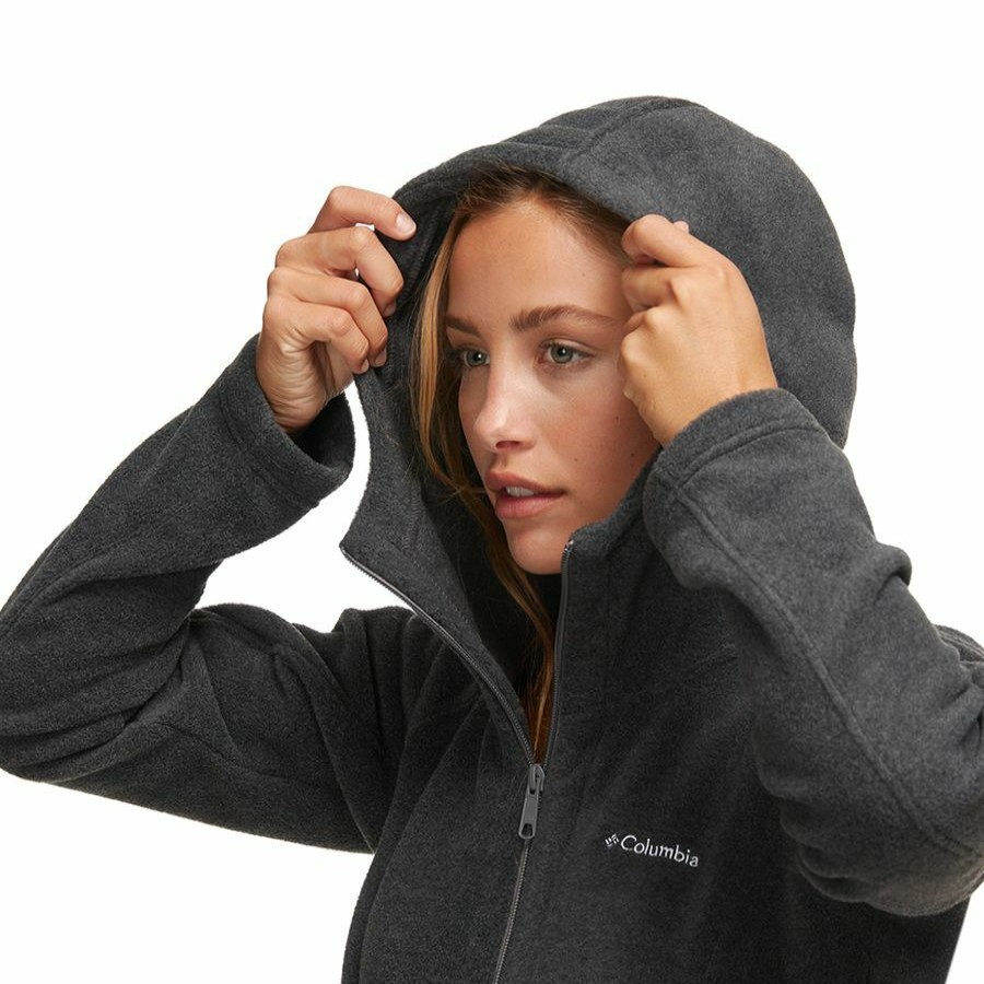 Clothing * | Columbia Opening Sales Benton Springs Ii Long Hooded Fleece Jacket Women'S Black