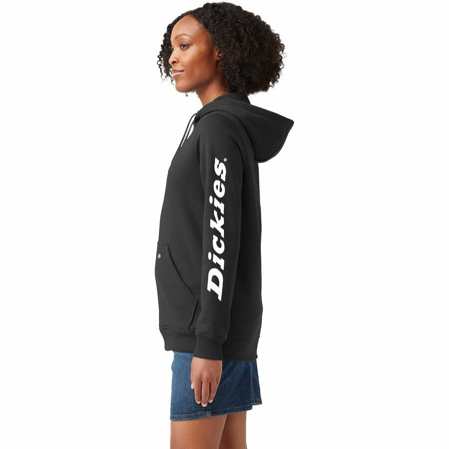 Clothing * | Dickies Featured Heavyweight Logo Sleeve Pullover Women'S Knit Black