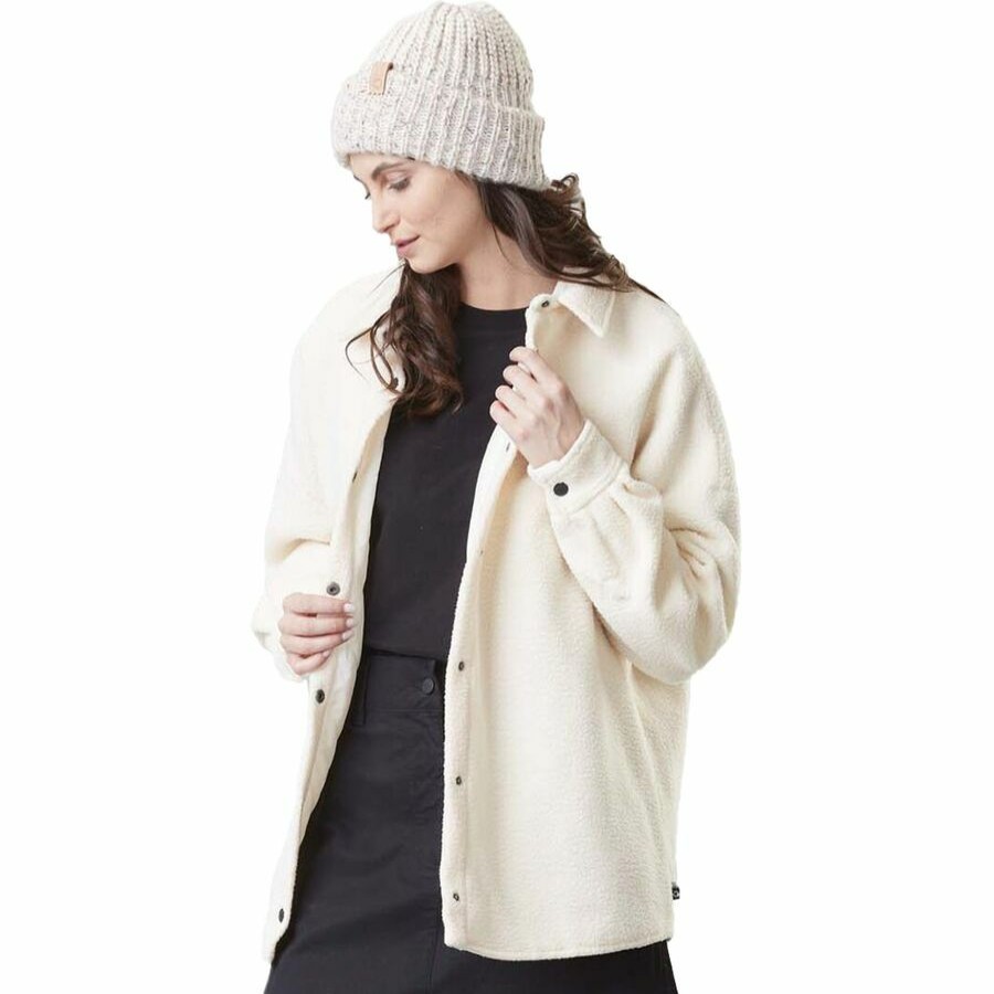 Clothing * | Picture Organic Exclusive Design Aberry Fleece Jacket Women'S Ecru