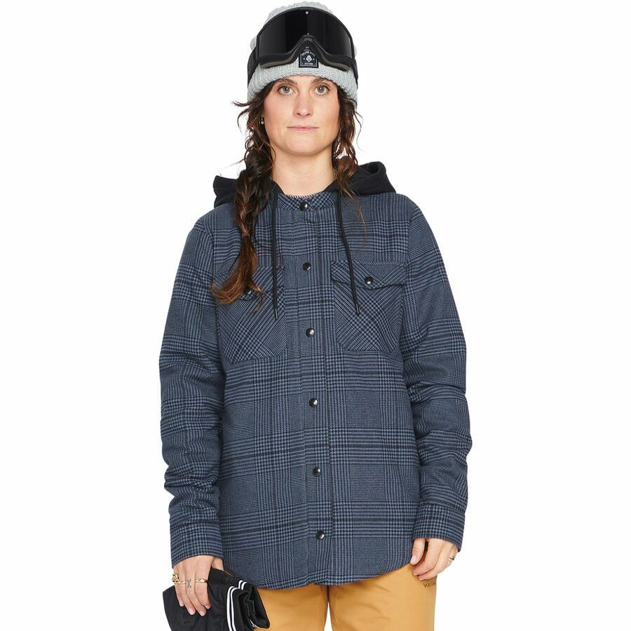 Clothing * | Volcom Cheap Online Hooded Flannel Jacket Women'S